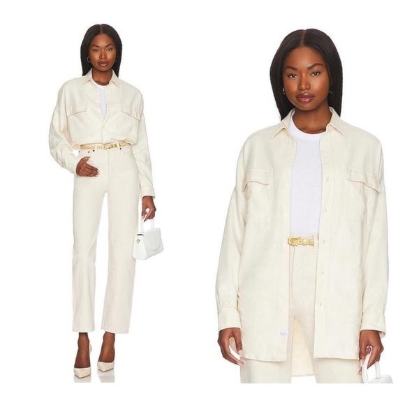 NWT Frank & Eileen Oversized McLoghlin Shirt Jacket Shacket in Natural size S - Picture 5 of 16